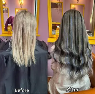 ロング シール＋ちび編み込み エクステ梅田🐨のヘアスタイル