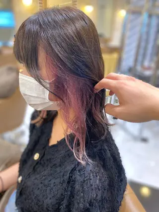 セミロング カラー 坂井 茅聖のヘアスタイル