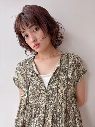 パーマ ボブ/ミディアム 親しみやすさ/さくらのヘアスタイル