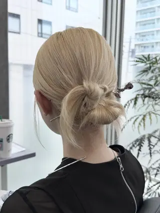 ミディアム ヘアアレンジ 韓国風カラー🤎 𝒄𝒉𝒊𝒌𝒂のヘアスタイル