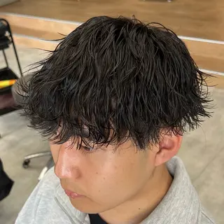 ショート パーマ メンズ メンズパーマ/波巻き 新潟/万代/夏芽🎀のヘアスタイル