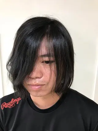 ミディアム メンズ キッズ 横田 尚登のヘアスタイル