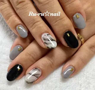 ミディアム ネイル Ru-ru ☆nailのネイルデザイン