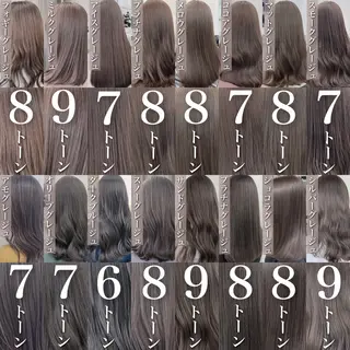 セミロング 透明感♡グレージュ ♡ミルクティー♡のヘアスタイル