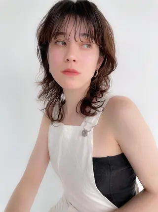 ミディアム カラー パーマ 💖美髪矯正💖 辻未侑のヘアスタイル