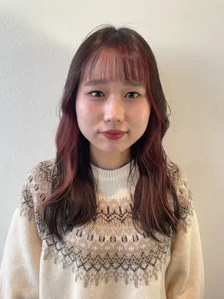 セミロング カラー SARA古賀店 かすみ🐬🩵のヘアスタイル