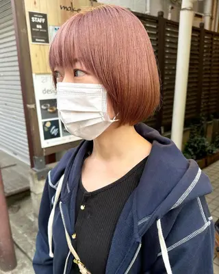 ショート カラー パーマ 銀座No.1髪質改善 縮毛矯正/本木のヘアスタイル