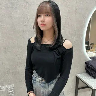 ミディアム カラー はちすか るかのヘアスタイル