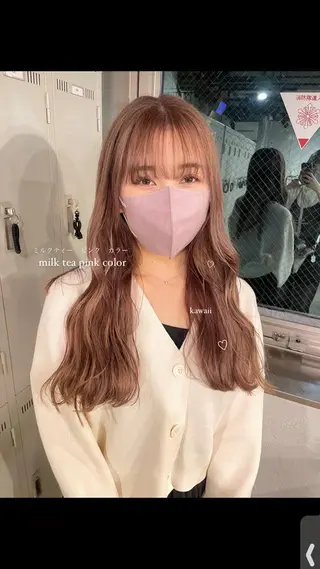 ロング カラー パーマ ヘアアレンジ メンズ キッズ ネイル マツエク・マツパ アイブロウ 透明感カラー・レイヤ ー🎀amika🎀のヘアスタイル