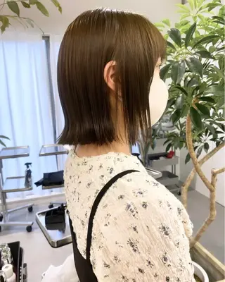 ミディアム カラー デザインパーマ/ 艶カラー/ボブのヘアスタイル