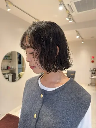 ショート カラー パーマ パーマ/ボブ /レイヤー チヒロのヘアスタイル