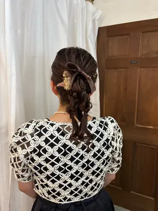 ヘアアレンジ 顔周りカット ピンク カラー♡りりのヘアスタイル