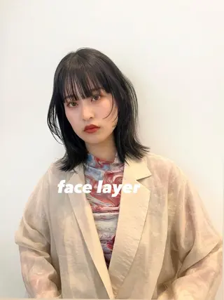 ミディアム レイヤー専門家 ダブルカラー修のヘアスタイル