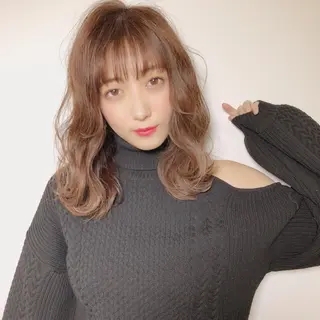 セミロング カラー 店長/mao/ 前髪/顔周りカットのヘアスタイル