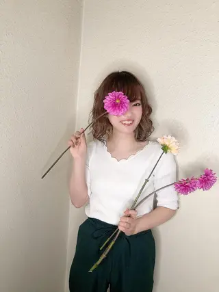 ミディアム カラー パーマ ヘアアレンジ 松下 倫子のヘアスタイル