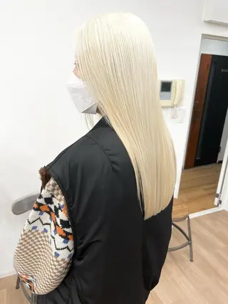 ロング カラー パーマ ヘアアレンジ キッズ ネイル マツエク・マツパ アイブロウ nico TOKYO 渋谷所属・ブリーチ　ハイトーン 特化🌈フジタハルキのヘアスタイル