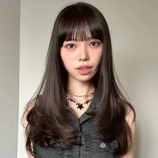 セミロング 🌹ハッシュカット、 レイヤー韓国ヘア🌹のヘアスタイル