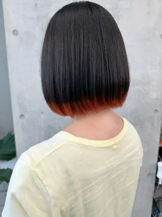ミディアム カラー 小顔ボブ/お悩み解決 /ボブパーマ/とういのヘアスタイル