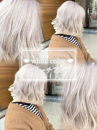 ミディアム カラー RINOSHORES所属・yume🫧 ハイトーン/ブリーチのヘアスタイル