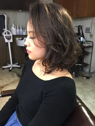 ショート パーマ ヘアアレンジ メンズ キッズ ネイル マツエク・マツパ 韓国風×透明感カラー 髪質改善オタベシンヤのヘアスタイル
