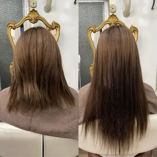 ミディアム プルエクステ界隈 ハイトーン/カツオ✨のヘアスタイル