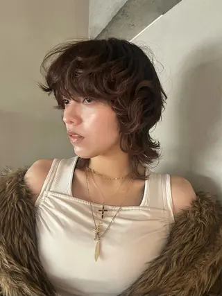 ミディアム パーマ くすみカラー/ パーマ/ろーれんのヘアスタイル