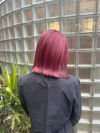 ミディアム ボブレイヤー/ ブリーチ/miyuuのヘアスタイル