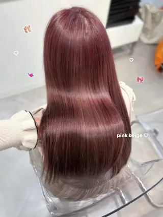 ロング カラー 🩰ピンクベージュ 💞midori💞のヘアスタイル