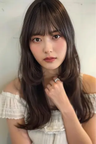 ロング カラー 圧倒的似合わせ ケアカラーYUTOのヘアスタイル