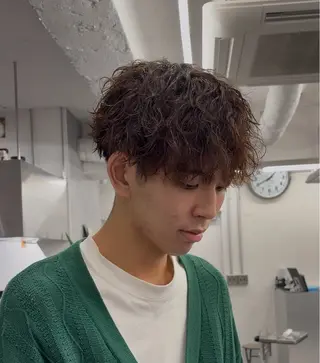 パーマ メンズ 💋ホワイトメッシュ /パーマ/メンズ💋のヘアスタイル