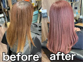 セミロング カラー Lull (シェアサロンReco VIProom)所属・Lull1人美容室 バレイヤージュのヘアスタイル