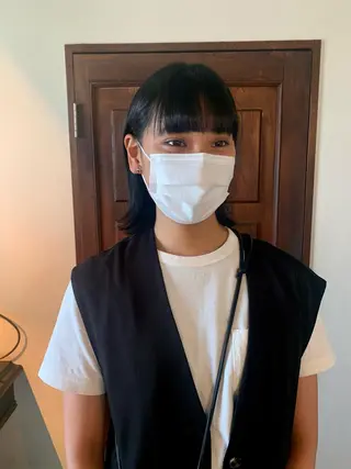 ミディアム カラー パーマ room3小出 奈央子のヘアスタイル