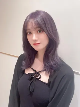 セミロング カラー Toiro所属・🤎小顔レイヤー /ベージュ🤎友香のヘアスタイル