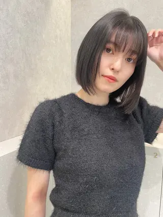 ミディアム ショート/ボブ/ 白髪ぼかし/しんやのヘアスタイル