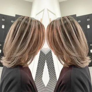 ミディアム カラー ヘアアレンジ アンドウ ユウ/ レイヤーカット/韓国のヘアスタイル