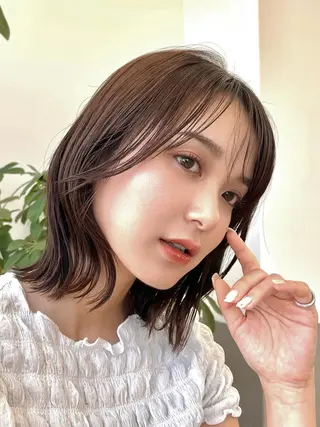 ミディアム ショート/ 似合わせカットモカのヘアスタイル