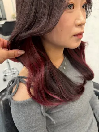 セミロング カラー Misora/ボブ/ レイヤー/艶カラーのヘアスタイル