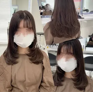 セミロング カラー ヘアアレンジ Ella所属・nana【艶髪】/ レイヤー/縮毛矯正のヘアスタイル