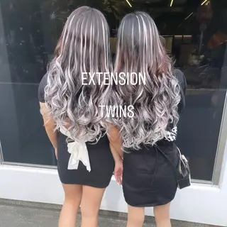 ロング カラー エクステ🩵ブリーチ 韓国ヘア🩵KAEのヘアスタイル