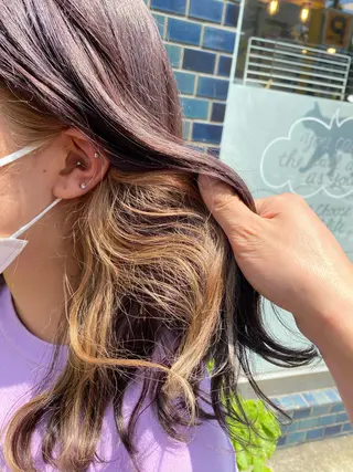 セミロング カラー パーマ ヘアアレンジ メンズ キッズ ネイル マツエク・マツパ 韓国/トレンド レイヤー【101】のヘアスタイル