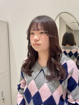 セミロング カラー Zina 福岡天神所属・フェイスレイヤー/ 小顔/髪質改善　関のヘアスタイル