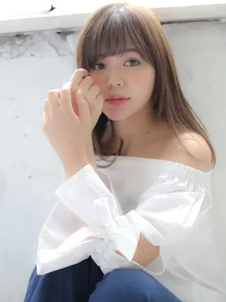 ミディアム カラー パーマ 野崎 ひかりのヘアスタイル