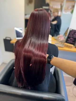 ロング カラー サクマ リョウジのヘアスタイル