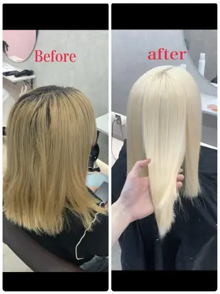 ミディアム カラー ハイトーン・ブリーチ ムラ修正　八須　錬のヘアスタイル