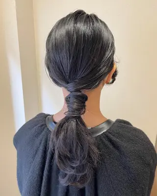 セミロング ヘアアレンジ サソウ ユリエ🥥のヘアスタイル