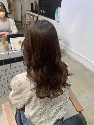 ロング パーマ 🌷ラベンダーピンク 顔まわり🌷ねいろのヘアスタイル