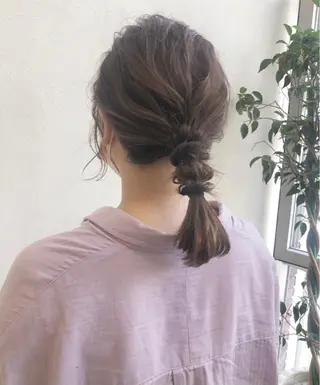 セミロング カラー ヘアアレンジ nakahara madokaのヘアスタイル