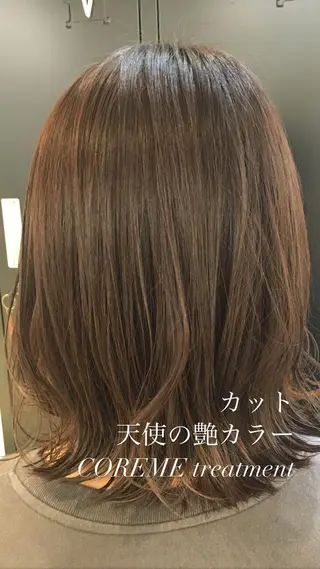 ミディアム カラー 艶質改善/縮毛矯正 ササキナツミのヘアスタイル