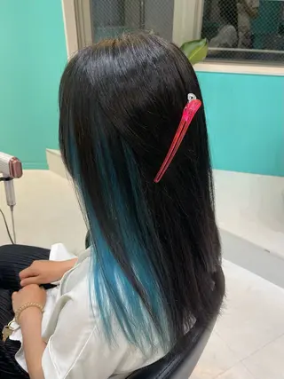 セミロング カラー mana/メンズ/ ヘアセット/ブリーチのヘアスタイル