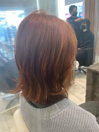 ミディアム カラー ベージュ/インナー カラー🤍Rieのヘアスタイル